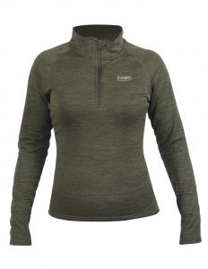 Sieviešu T-krekls ar rāvējslēdzēju HART TRAIL-ZN - Dark Olive