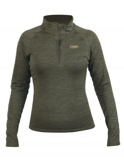 Sieviešu T-krekls ar rāvējslēdzēju HART TRAIL-ZN - Dark Olive